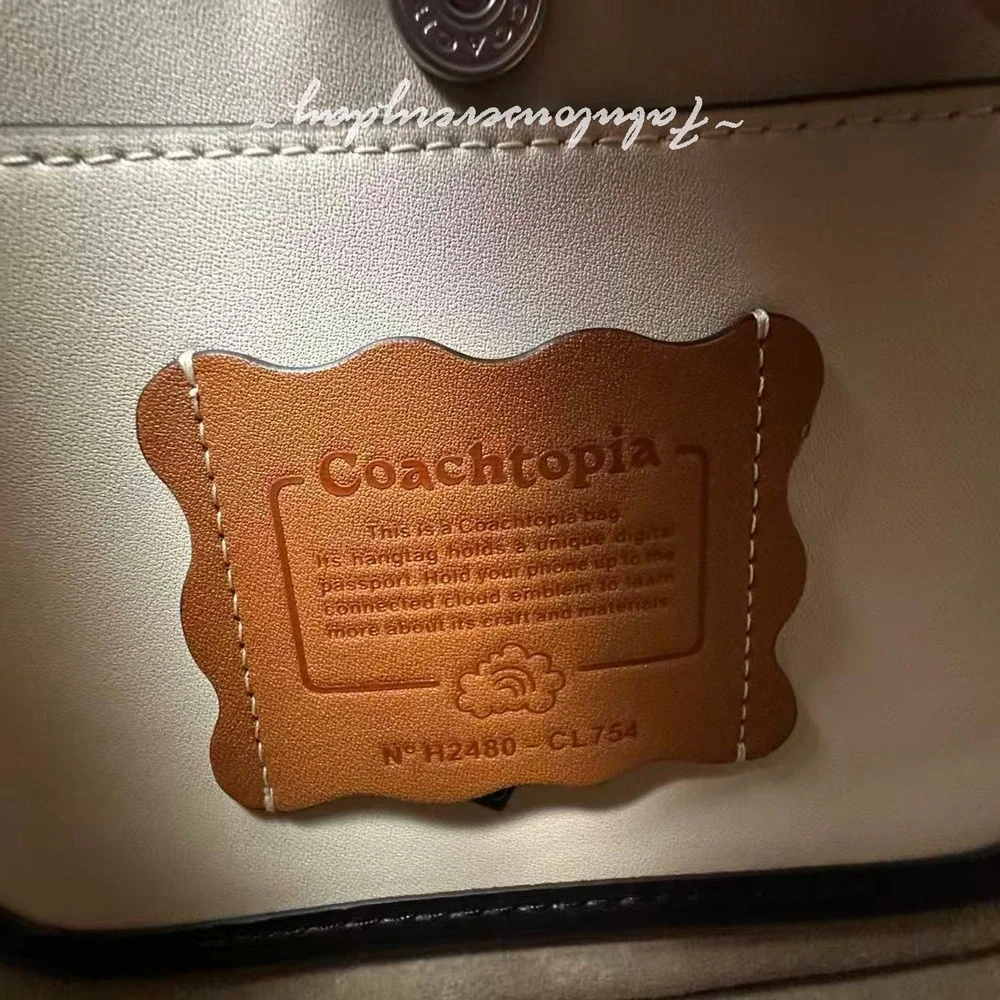 Coach Ergo Cherry Bag in Coachtopia Leather Black/Cloud Multi CL754 NWT